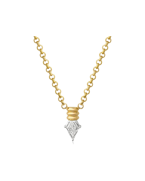 Shield Cut Diamond Necklace