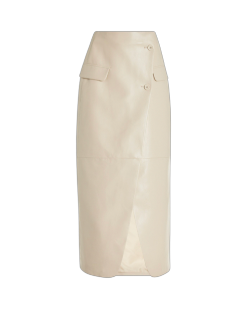 Nan Wrapped Faux Leather Maxi Skirt