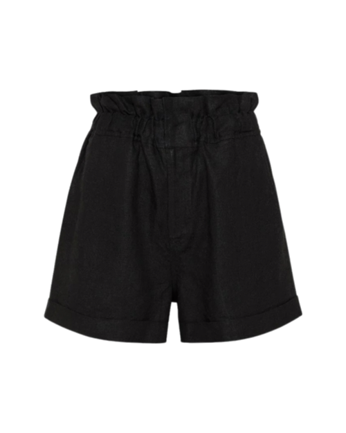 Ducky Paperbag-Waist Linen Shorts