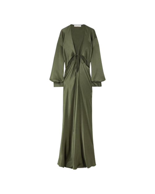 Triquetra cutout silk-satin maxi dress