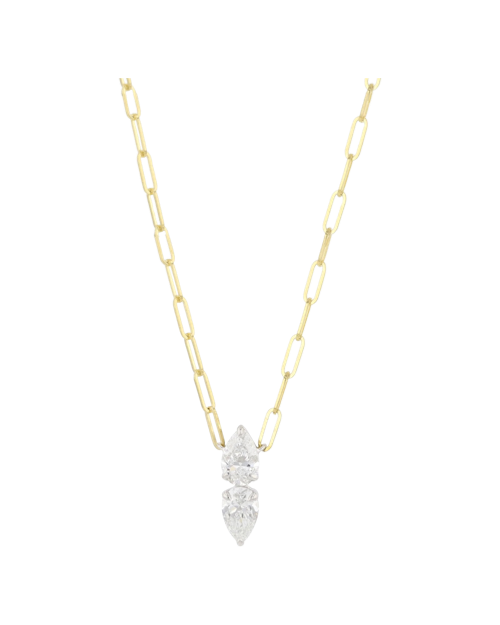 Two Pear Diamond Necklace
